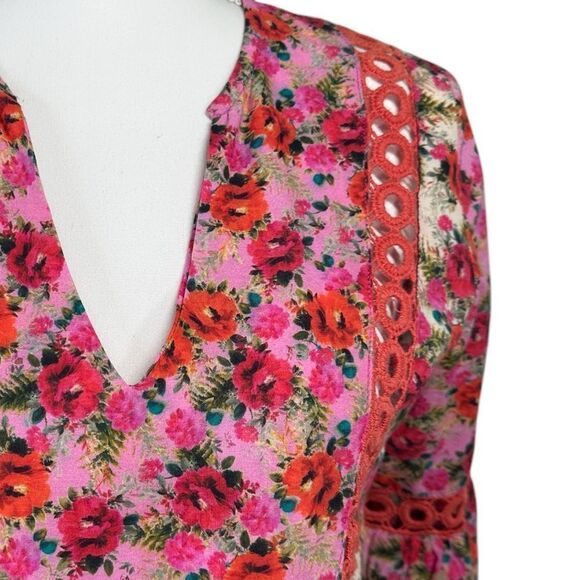 PQ Swim Leigh Tunic Desert Rose Size M/L Floral‎ Pink and Red Boho Dress - Picture 6 of 14